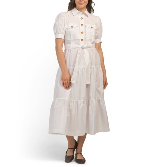 DEREK LAM 10 CROSBY White Buffy Utility Dress - Picture 1 of 2